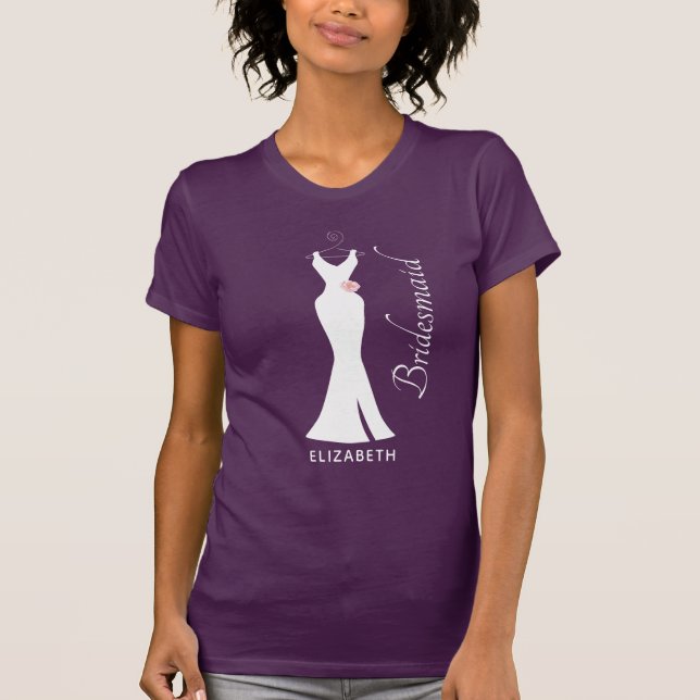 Elegantes White Gown Einfache Minimalistische Brid T-Shirt (Vorderseite)