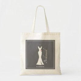 Elegantes White Gown on Gray - Bridesmaid Tragetasche