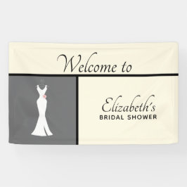 Elegantes White Gown on Gray - Stilvolles Brautpar Banner