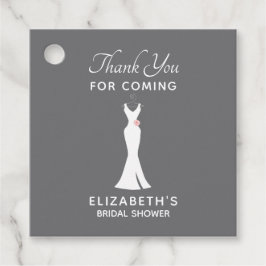 Elegantes White Gown on Gray - Stilvolles Brautpar Geschenkanhänger