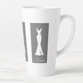 Elegantes White Gown on Gray - Stilvolles, einfach Milchtasse