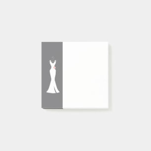 Elegantes White Gown on Gray - Stilvolles, einfach Post-it Klebezettel