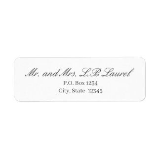 Elegantes White Gray Script-Rückgabeadresse-Label