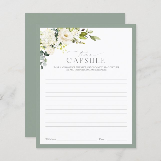 Elegantes White Grey Green Time Kapsel Duschspiel (Vorne/Hinten)