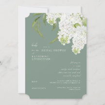 Elegantes White Hydrangea Dark Sage Brautparty