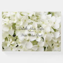 Elegantes White Hydrangea Floral Wedding Gästebuch
