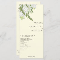 Elegantes White Hydrangea Yellow Wedding Program