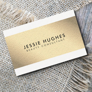Elegantes White Imitate Gold Streifen Beauty Consu Visitenkarte