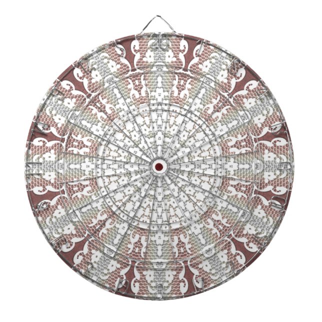 Elegantes White Lace Decorative Dartboard Dartscheibe (vorne)