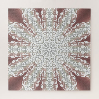 Elegantes White Lace Floral Jigsaw Puzzle