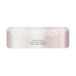 Elegantes White Lace Floral Rücksendetikett