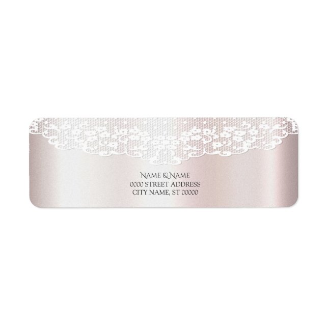 Elegantes White Lace Floral Rücksendetikett (Vorne)