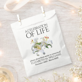 Elegantes White Lilies Memorial Seed Packet Geschenktütchen
