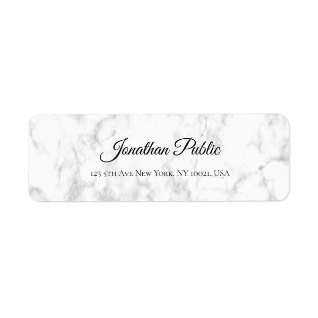 Elegantes White Marble Script Luxuriöse moderne To (Vorne)