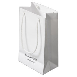 Elegantes White Minimalistisch Wedding Bridesmaid  Kleine Geschenktüte