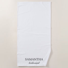 Elegantes White Minimalistisch Wedding Bridesmaid  Strandtuch