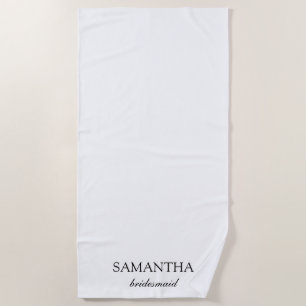 Elegantes White Minimalistisch Wedding Bridesmaid  Strandtuch