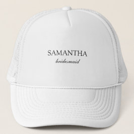 Elegantes White Minimalistisch Wedding Bridesmaid  Truckerkappe