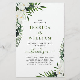 Elegantes White Orchid Boho Hochzeitsprogramm