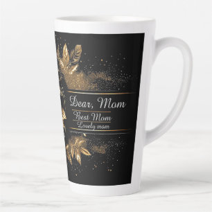 Elegantes White Rose und Gold Design Milchtasse