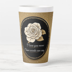 Elegantes White Rose und Gold Design Milchtasse