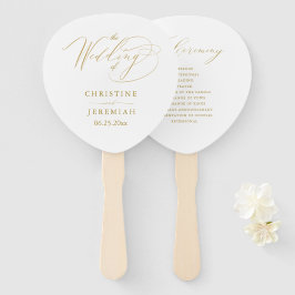 Elegantes White-Script-Hochzeitsprogramm Fächer