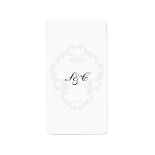 Elegantes White/Silver Wedding Hershey's Miniatur Adressaufkleber