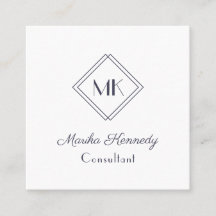 Elegantes White Slate Gray Script Diamond Monogram