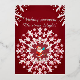 Elegantes White Snowflake Design Folien Feiertagskarte