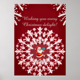Elegantes White Snowflake Design Poster