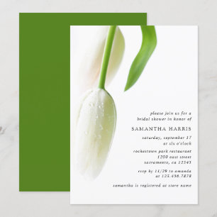 Elegantes White Tulips Brautparty Einladung