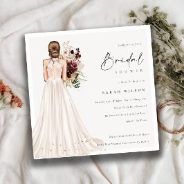 Elegantes White Wedding Gown Brautparty laden Dankeskarte