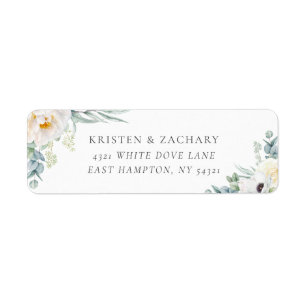 Elegantes White Wedding Return-Adressetikett