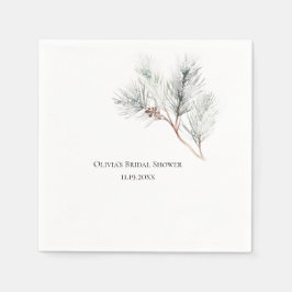 Elegantes White Winter Pine Brautparty Serviette