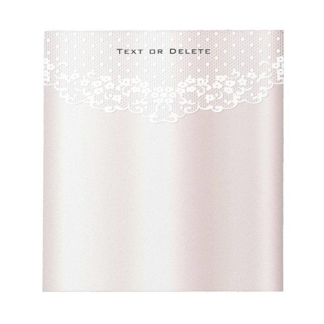 Elegantes Whitelace Floral Notepad Notizblock (Vorderseite)