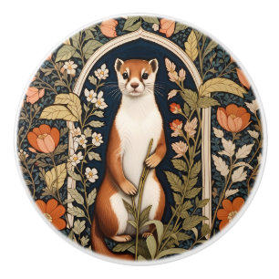 Elegantes Wiesel William Morris inspiriert floral Keramikknauf