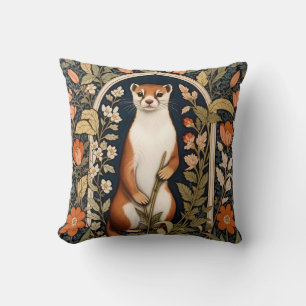 Elegantes Wiesel William Morris Inspiriertes Flora Kissen