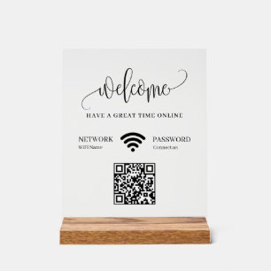 Elegantes WiFi-QR-Milchglas-Schild Acrylschild