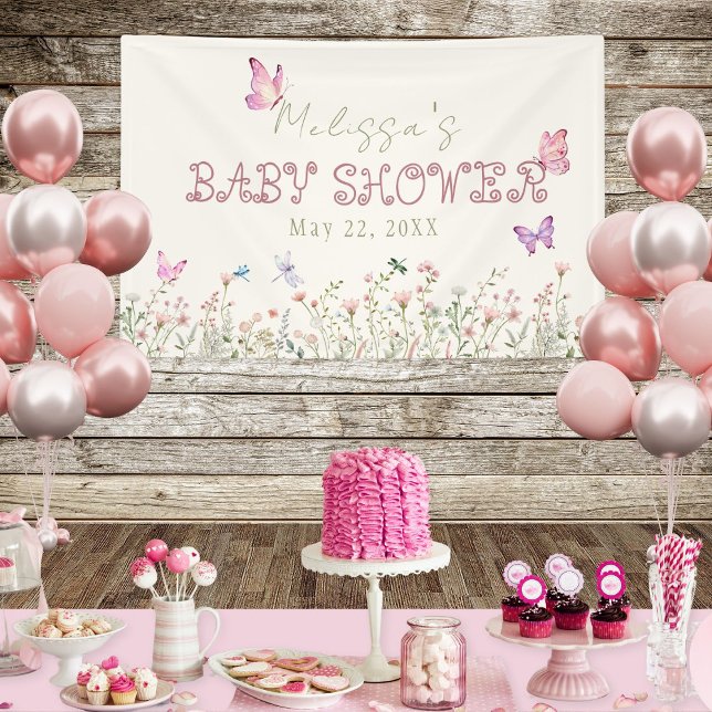 Elegantes Wildblume Baby Shower Banner (Von Creator hochgeladen)