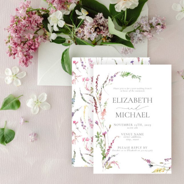 Elegantes Wildblume Floral Post Hochzeitsseminar Einladung (Von Creator hochgeladen)