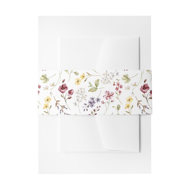 Elegantes Wildblume Muster Hochzeit Einladungsbanderole (Vorderseite Beispiel)