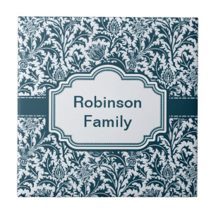 Elegantes William Morrisblumendistel-Muster Fliese