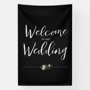 Elegantes "Willkommen bei unserer Hochzeit" Zeiche Banner