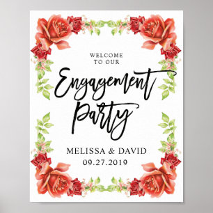 Elegantes Willkommensschild für die Verlobungsfeie Poster
