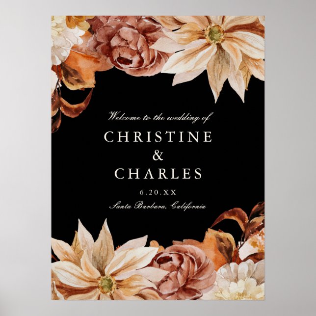 Elegantes Willkommenszeichen für die Wasserfarbenh Poster (Vorne)