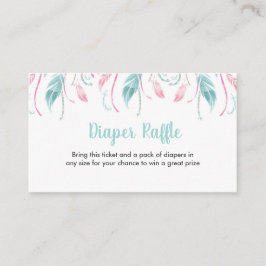 Elegantes Windeln-Raffelticket | Purpurblumen Begleitkarte