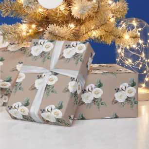 Elegantes Winter-Blumen-Geschenkpapier Geschenkpapier