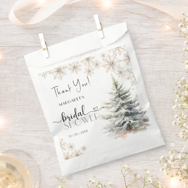 Elegantes Winter-Brautparty Geschenktütchen (Ausgeschnitten)