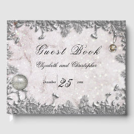 Elegantes Winter Christmas Wedding Guest Book Gästebuch