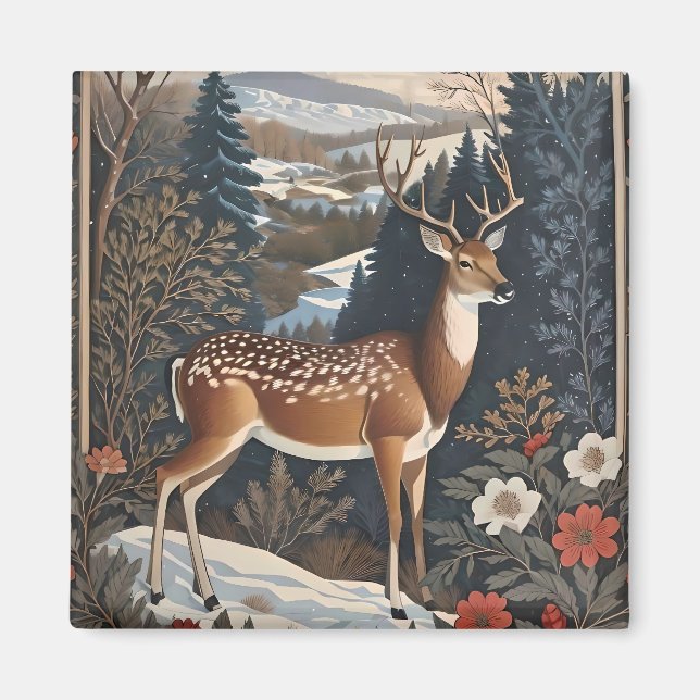 Elegantes Winter Deer Nature Design Magnet (Vorne)